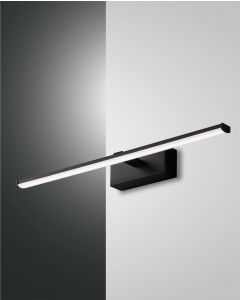 LED Spiegellampe schwarz satiniert Fabas Luce Nala 900lm IP44