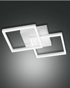 LED Wandleuchte weiß satiniert Fabas Luce Smartluce Bard 3510lm 450x450mm dimmbar