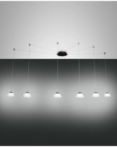 LED Hängeleuchte schwarz weiß Fabas Luce Smartluce Arabella 350cm 6-flg. 4320lm dimmbar