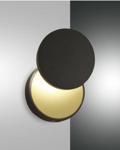 LED Wandleuchte schwarz, gold Fabas Luce Ara 1080lm 3000K Tastdimmer