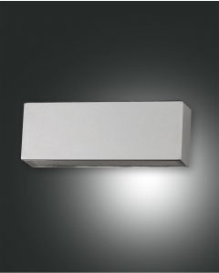 LED Wandaußenleuchte silber Fabas Luce Trigg 180mm 1300lm IP54