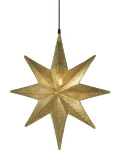 Weihnachtsstern aus Metall mit Löchern gold von PR Home Capella 60x51x12cm E27 3,5m Textil Kabel