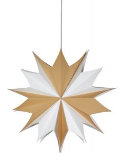 Weihnachtsstern aus dickerem Papier weiß braun von PR Home 60cm